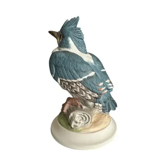 Boehm Fledgling Kingfisher Vintage Bisque Porcelain Bird Figurine